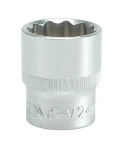 Bi-hex Socket - 12 Point - Chrome Vanadium - 1/2" Connector - Standard Length - 24mm - YT-1286