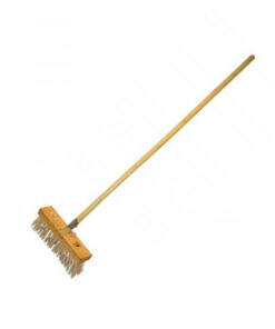 Gutter Sweeper Broom - Complete - White Polypropylene Fibre (2mm) - Wooden Handle - 55 Grip - 30.5cm - Pack of 3 - F3161