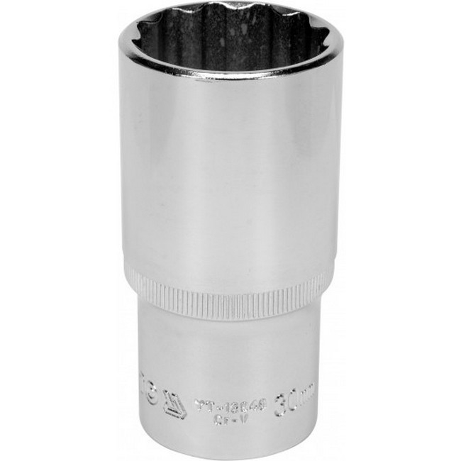 Bi-hex Deep Socket - 12 Point - Chrome Vanadium - 1/2" Connector - 76mm Length - 30mm - YT-12948