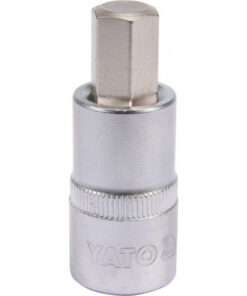 Hex Bit Socket - Chrome Vanadium - 1/2" Connector - Standard Length - HEX 12 x 50mm - YT-04386