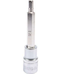 Hex Bit Socket - Chrome Vanadium - 1/2" Connector - Long - HEX 6 x 100mm - YT-04392