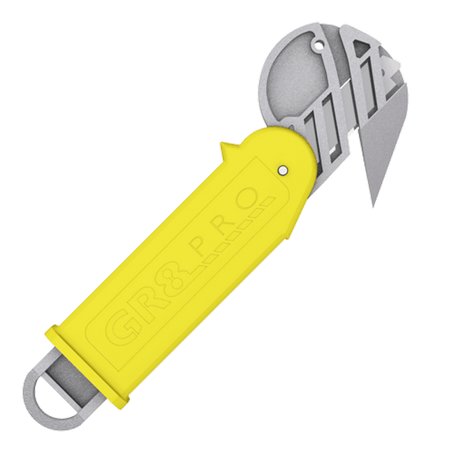 Utility Knife - Safety Box Cutter - GR8 Pro Uni - Yellow - 743242