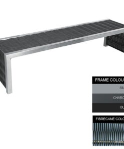 Contemporary Bench - Steel and Fibre Cane - Bolt Down - 45x150x51cm - Colour Options - CM4632PC