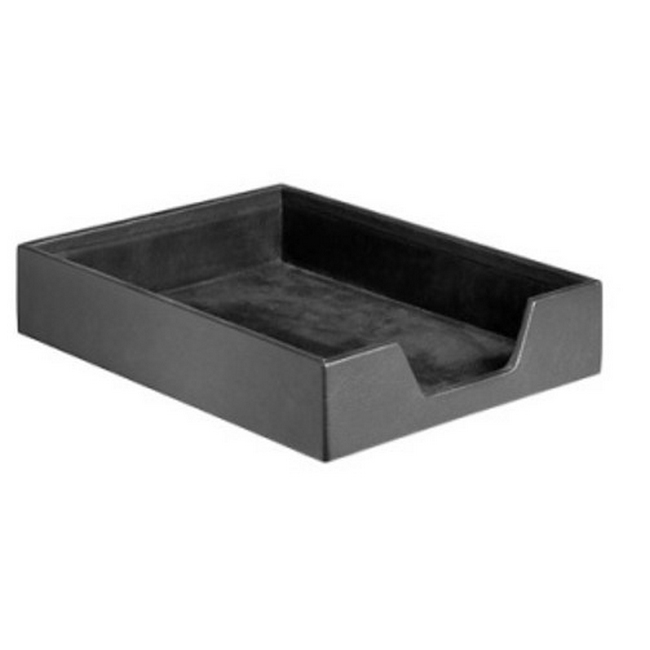 Letter Tray - Executive Rubber Range - Single - 27 x 36 x 3.8 cm - Black - LEA650BL