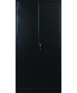 Steel Stationery Cupboard - Metal Storage Cabinet - 4 Shelves - Black - 180 x 90 x 45 cm - SC002-black