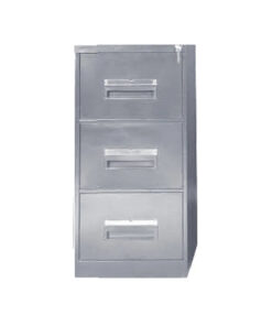 Steel Office Filing Cabinet - 3 Drawer File - Knock Down (Requires Assembly) - 105 x 47 x 63 cm - 3FC01KD-grey