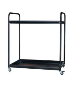 Tea Trolley - 2 Shelves - 95 x 91 x 57 cm - 2TT001-black