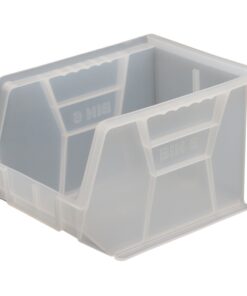Stack & Hang Parts Storage Bin - Small Plastic Container - Size 6 - 28 x 21 x 18 cm - Clear - BIN-6-CLEAR