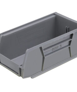 Stack & Hang Parts Storage Bin - Small Plastic Container - Size 3 - 19 x 10.5 x 7.5 cm - Grey - BIN-3-GREY