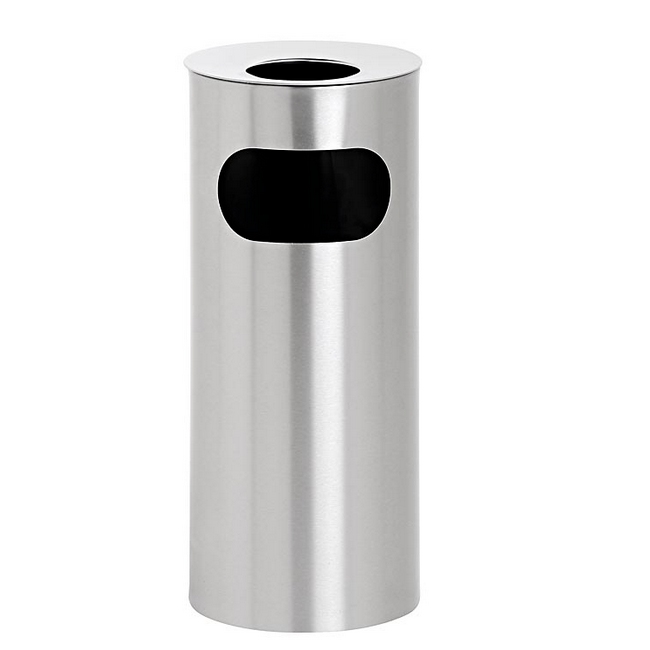 Ashtray Litter Bin - Stainless Steel - Free Standing - 240 Ø x 600 (H) mm - Brushed - 506