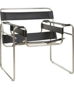 Visitors Arm Chair - Wassily Breuer - Stainless Steel and Black