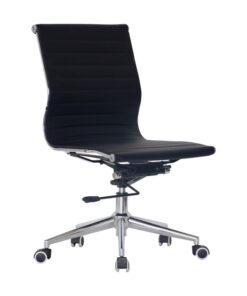 Medium Back Office Chair - No Arms - Eames PU Leather - Tilt - Gas Height - Colour Options