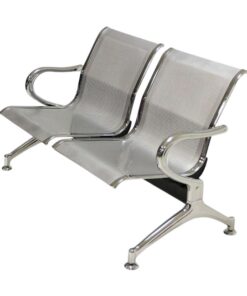Airport Bench - Public Seating - Heavy Duty Standard Steel - Indoor Use - Flat Packed - Two Seater - 122 x 67 x 79 cm