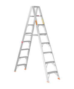 Aluminium Step Ladder - Double Sided - A-Frame - Heavy Duty Industrial - 8-Step - 2.40m
