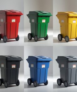 Green 770 liter wheelie bin