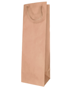 Brown Kraft 120GSM Bottle paper bag with cord handle