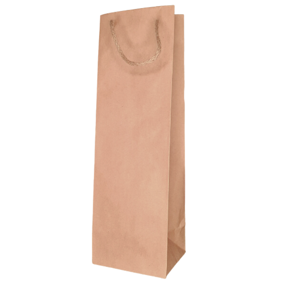 Brown Kraft 120GSM Bottle paper bag with cord handle