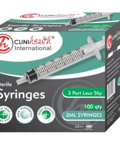 Syringe 2ml 3 Part L/Slip 100s Clinihealth