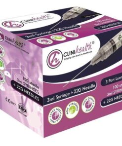 Syringe 3ml plus 22g needle Clinihealth – 100s