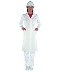 Uvex Ladies' Laboratory Coat, Size 48, White, 65% Polyester / 35% Cotton, 1/1 Arm Type (81510)​
