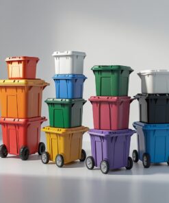 Grey 770 liter wheelie bin