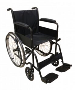 Wheelchair with fixed armrest – Black Canvas