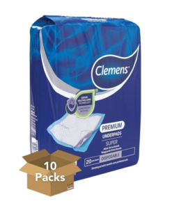 Clemens Disposable Underpad / Linen Savewith fluff and Polymers 60cm x 60cm (PeBox = 10 Packs)