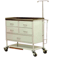 Mobile emergency trolley _ Epoxy powder coated throughout