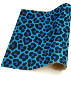 Leopard Print Blues & Black (5m x 50cm)