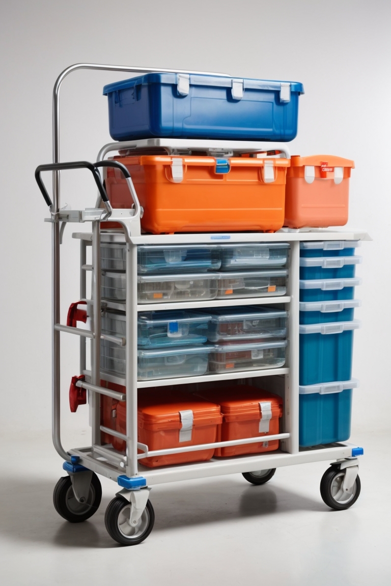 4-drawer equipment trolley