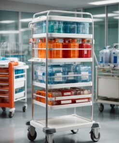 medical dressing trolley with drawers