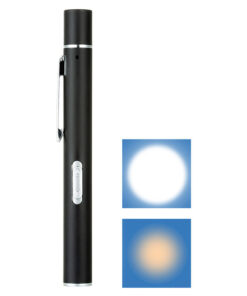 Doctors Pupil Torch Yellow/White Dual Light – Black Rechargeable