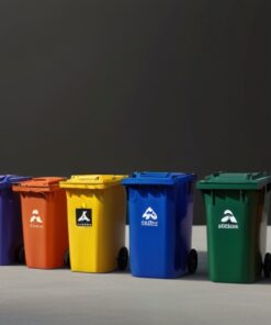 360l green wheelie bin