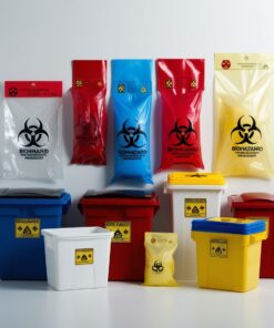 black medical waste container