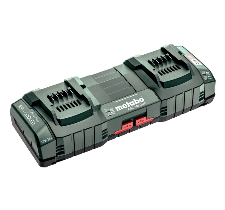 Metabo Dual Quick Charger ASC 145 Duo, 12-36V, ���Air Cooled��� EU