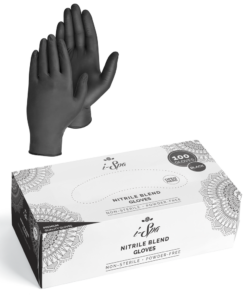 i-Spa Black Nitrile Blend Gloves