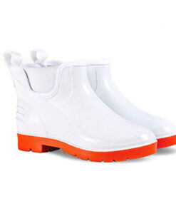 Wayne Ladies Slip-On Gumboots Size 4 White And Red