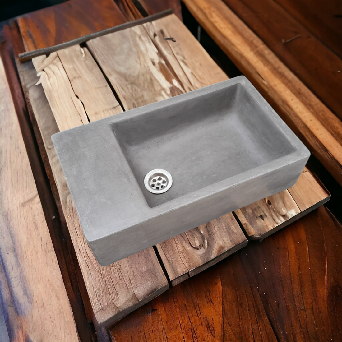 Charcoal Concrete Basin / Sink 420 X 240 X 115Mm High Quality Concrete