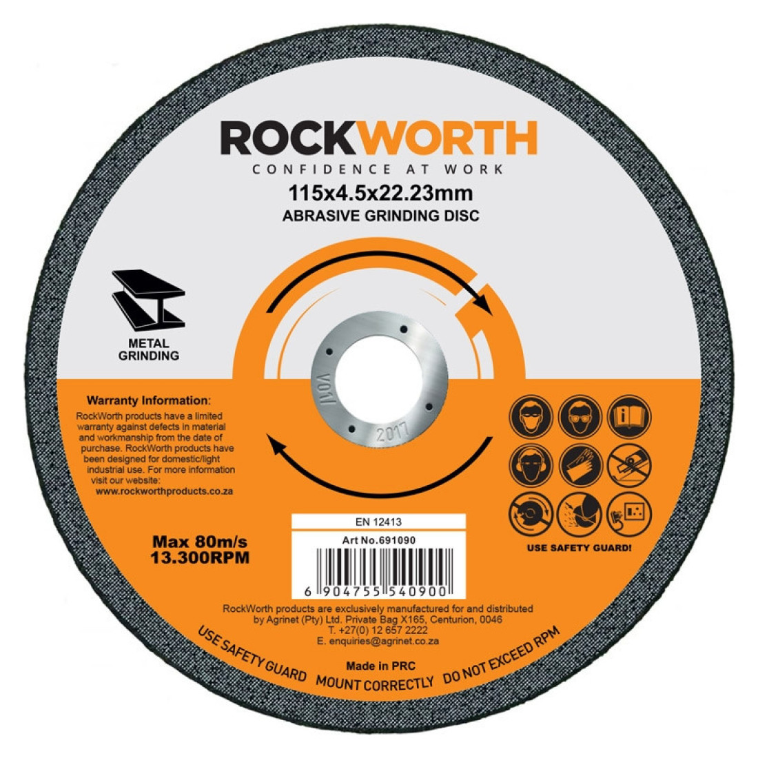 Rockworth Grinding Disc Steel 230X6.0Mm - Image 2