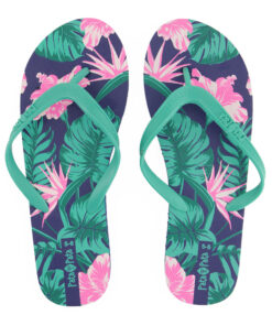 Alternative view of Pata Pata Ladies Flip Flops Green Floral Size 3/4