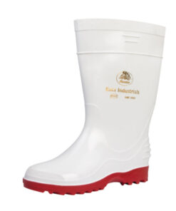 Bata Elegant Ladies Gumboot White/Red Size 5