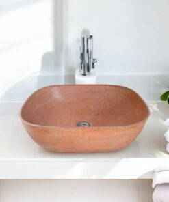 Alternative view of Terracotta Concrete Aquadite Bathroom Sink 50 X 40.5 X 14.5Cm