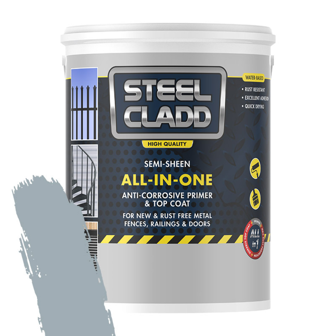 Steel Cladd All-In-One Water Based Grey 1L