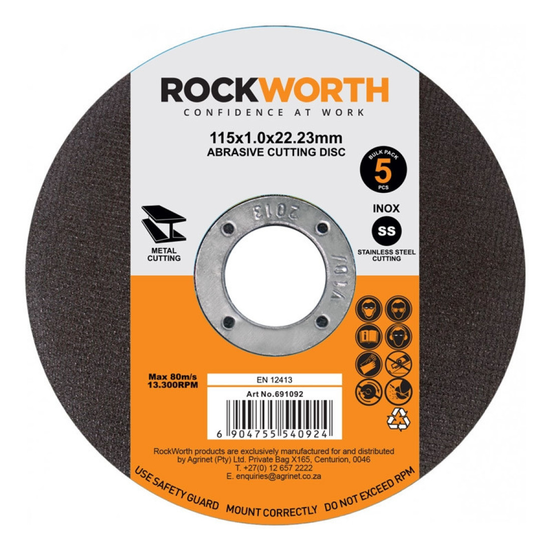 Rockworth Cutting Disc Slimline Steel 230X2.0 5Pac - Image 2